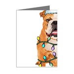 English Bulldog Santa Christmas T- Shirt English Bulldog Santa Christmas Tree Lights Xmas T- Shirt Mini Greeting Cards (Pkg of 8) Right