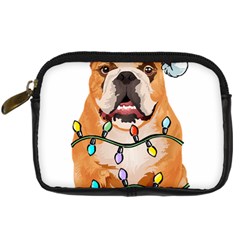 English Bulldog Santa Christmas T- Shirt English Bulldog Santa Christmas Tree Lights Xmas T- Shirt Digital Camera Leather Case by ZUXUMI