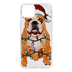 English Bulldog Santa Christmas T- Shirt English Bulldog Santa Christmas Tree Lights Xmas T- Shirt iPhone 14 Plus TPU UV Print Case