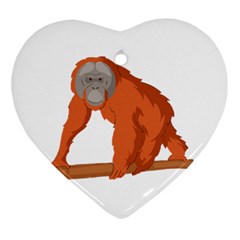 Orangutan T-shirtwhite Look Calm Orangutan 07 T-shirt (1) Ornament (heart) by EnriqueJohnson