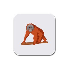 Orangutan T-shirtwhite Look Calm Orangutan 07 T-shirt (1) Rubber Square Coaster (4 Pack) by EnriqueJohnson