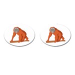 Orangutan T-shirtwhite Look Calm Orangutan 07 T-shirt (1) Cufflinks (Oval) Front(Pair)