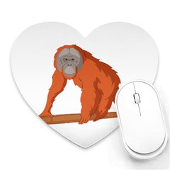 Orangutan T-shirtwhite Look Calm Orangutan 07 T-shirt (1) Heart Mousepad by EnriqueJohnson