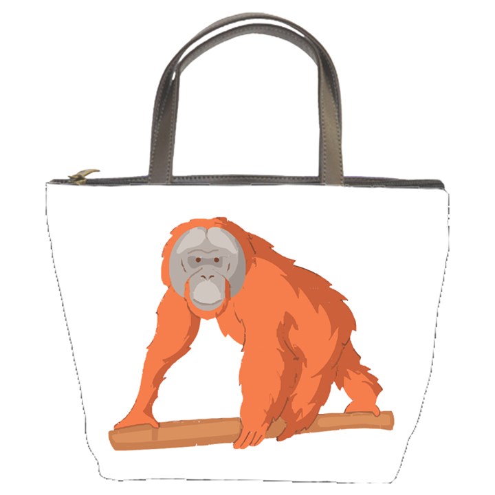 Orangutan T-shirtwhite Look Calm Orangutan 07 T-shirt (1) Bucket Bag