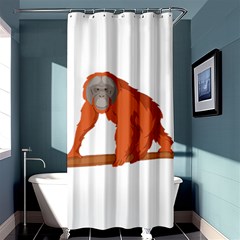 Orangutan T-shirtwhite Look Calm Orangutan 07 T-shirt (1) Shower Curtain 36  X 72  (stall)  by EnriqueJohnson