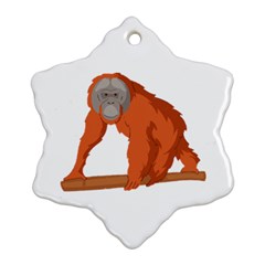 Orangutan T-shirtwhite Look Calm Orangutan 07 T-shirt (1) Ornament (snowflake) by EnriqueJohnson