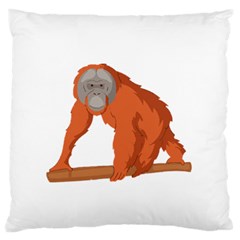 Orangutan T-shirtwhite Look Calm Orangutan 07 T-shirt (1) Standard Premium Plush Fleece Cushion Case (two Sides) by EnriqueJohnson