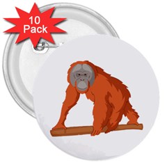 Orangutan T-shirtwhite Look Calm Orangutan 07 T-shirt 3  Buttons (10 Pack)  by EnriqueJohnson