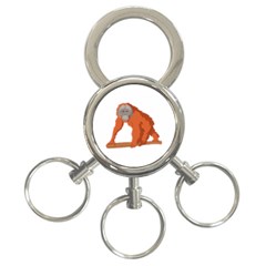 Orangutan T-shirtwhite Look Calm Orangutan 07 T-shirt 3-ring Key Chain by EnriqueJohnson