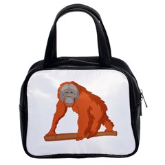 Orangutan T-shirtwhite Look Calm Orangutan 07 T-shirt Classic Handbag (two Sides) by EnriqueJohnson