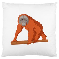 Orangutan T-shirtwhite Look Calm Orangutan 07 T-shirt Large Cushion Case (two Sides) by EnriqueJohnson