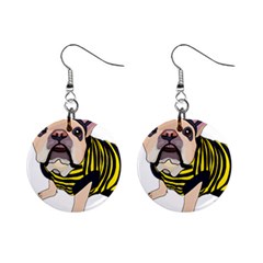 English Bulldog T- Shirt English Bee Dog T- Shirt Mini Button Earrings by ZUXUMI