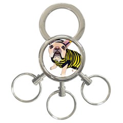 English Bulldog T- Shirt English Bee Dog T- Shirt 3-ring Key Chain by ZUXUMI