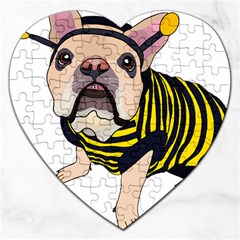 English Bulldog T- Shirt English Bee Dog T- Shirt Jigsaw Puzzle (heart) by ZUXUMI