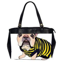 English Bulldog T- Shirt English Bee Dog T- Shirt Oversize Office Handbag (2 Sides) by ZUXUMI