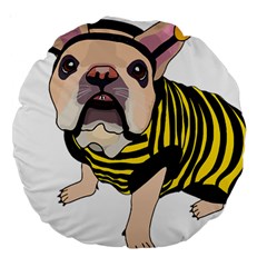 English Bulldog T- Shirt English Bee Dog T- Shirt Large 18  Premium Round Cushions by ZUXUMI