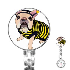 English Bulldog T- Shirt English Bee Dog T- Shirt Stainless Steel Nurses Watch by ZUXUMI