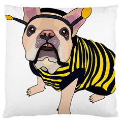 English Bulldog T- Shirt English Bee Dog T- Shirt Large Premium Plush Fleece Cushion Case (one Side) by ZUXUMI