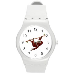 Orangutan T-shirtwhite Look Calm Orangutan 08 T-shirt Round Plastic Sport Watch (m) by EnriqueJohnson