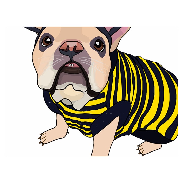 English Bulldog T- Shirt English Bee Dog T- Shirt Two Sides Premium Plush Fleece Blanket (Extra Small)