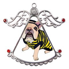 English Bulldog T- Shirt English Bee Dog T- Shirt Metal Angel With Crystal Ornament by ZUXUMI