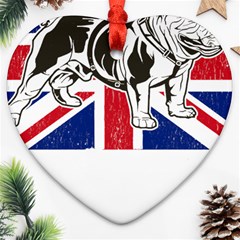 English Bulldog T- Shirt English Bulldog - English Bulldog Union Jack Flag T- Shirt Ornament (heart) by ZUXUMI