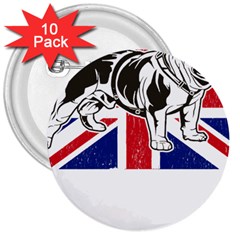 English Bulldog T- Shirt English Bulldog - English Bulldog Union Jack Flag T- Shirt 3  Buttons (10 Pack)  by ZUXUMI