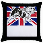 English Bulldog T- Shirt English Bulldog - English Bulldog Union Jack Flag T- Shirt Throw Pillow Case (Black) Front