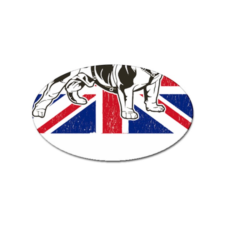 English Bulldog T- Shirt English Bulldog - English Bulldog Union Jack Flag T- Shirt Sticker Oval (10 pack)