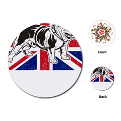 English Bulldog T- Shirt English Bulldog - English Bulldog Union Jack Flag T- Shirt Playing Cards Single Design (round) by ZUXUMI