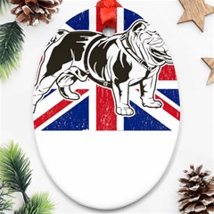 English Bulldog T- Shirt English Bulldog - English Bulldog Union Jack Flag T- Shirt Oval Ornament (two Sides) by ZUXUMI