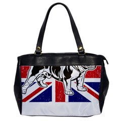 English Bulldog T- Shirt English Bulldog - English Bulldog Union Jack Flag T- Shirt Oversize Office Handbag by ZUXUMI