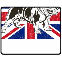 English Bulldog T- Shirt English Bulldog - English Bulldog Union Jack Flag T- Shirt Fleece Blanket (medium) by ZUXUMI