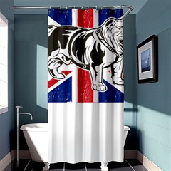 English Bulldog T- Shirt English Bulldog - English Bulldog Union Jack Flag T- Shirt Shower Curtain 36  X 72  (stall)  by ZUXUMI