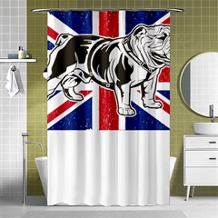 English Bulldog T- Shirt English Bulldog - English Bulldog Union Jack Flag T- Shirt Shower Curtain 48  X 72  (small)  by ZUXUMI