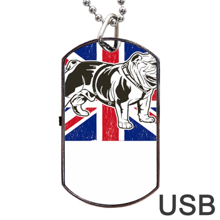 English Bulldog T- Shirt English Bulldog - English Bulldog Union Jack Flag T- Shirt Dog Tag USB Flash (Two Sides)