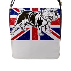 English Bulldog T- Shirt English Bulldog - English Bulldog Union Jack Flag T- Shirt Flap Closure Messenger Bag (l) by ZUXUMI