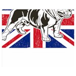 English Bulldog T- Shirt English Bulldog - English Bulldog Union Jack Flag T- Shirt Two Sides Premium Plush Fleece Blanket (Medium) 60 x50  Blanket Front