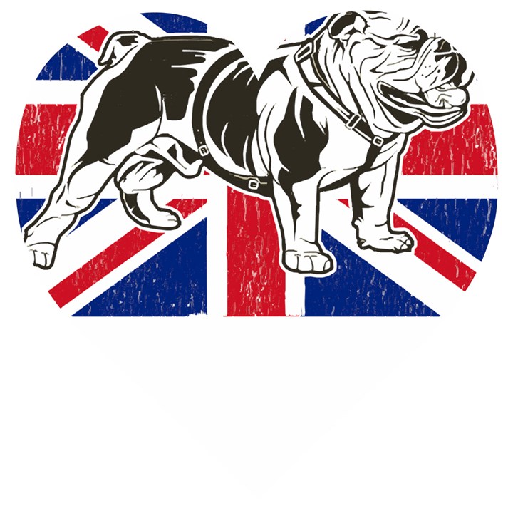 English Bulldog T- Shirt English Bulldog - English Bulldog Union Jack Flag T- Shirt Wooden Puzzle Heart