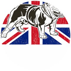 English Bulldog T- Shirt English Bulldog - English Bulldog Union Jack Flag T- Shirt Wooden Puzzle Round by ZUXUMI