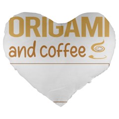 Origami T-shirtif It Involves Coffee Origami T-shirt Large 19  Premium Flano Heart Shape Cushions by EnriqueJohnson