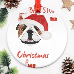 English Bulldog T- Shirt English Bulldog Merry Christmas T- Shirt (1) Ornament (round) by ZUXUMI