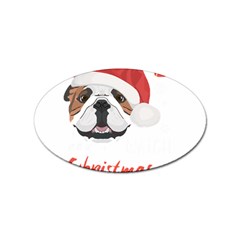 English Bulldog T- Shirt English Bulldog Merry Christmas T- Shirt (1) Sticker Oval (10 Pack) by ZUXUMI