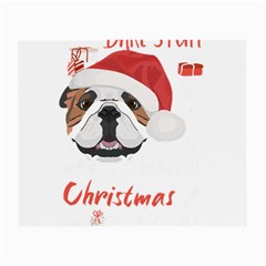 English Bulldog T- Shirt English Bulldog Merry Christmas T- Shirt (1) Small Glasses Cloth (2 Sides) by ZUXUMI