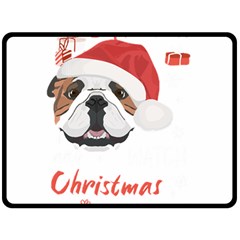 English Bulldog T- Shirt English Bulldog Merry Christmas T- Shirt (1) Fleece Blanket (large) by ZUXUMI