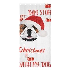 English Bulldog T- Shirt English Bulldog Merry Christmas T- Shirt (1) Shower Curtain 36  X 72  (stall)  by ZUXUMI