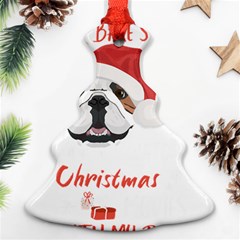 English Bulldog T- Shirt English Bulldog Merry Christmas T- Shirt (1) Christmas Tree Ornament (two Sides) by ZUXUMI