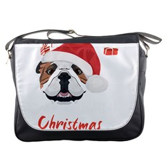 English Bulldog T- Shirt English Bulldog Merry Christmas T- Shirt (1) Messenger Bag by ZUXUMI