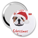 English Bulldog T- Shirt English Bulldog Merry Christmas T- Shirt (1) 3  Handbag Mirrors Front