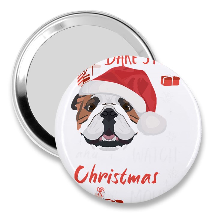 English Bulldog T- Shirt English Bulldog Merry Christmas T- Shirt (1) 3  Handbag Mirrors